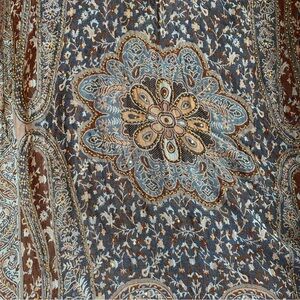 Raj Pashmina Scarf Wrap One Size Embroidered Paisley Floral Made In India